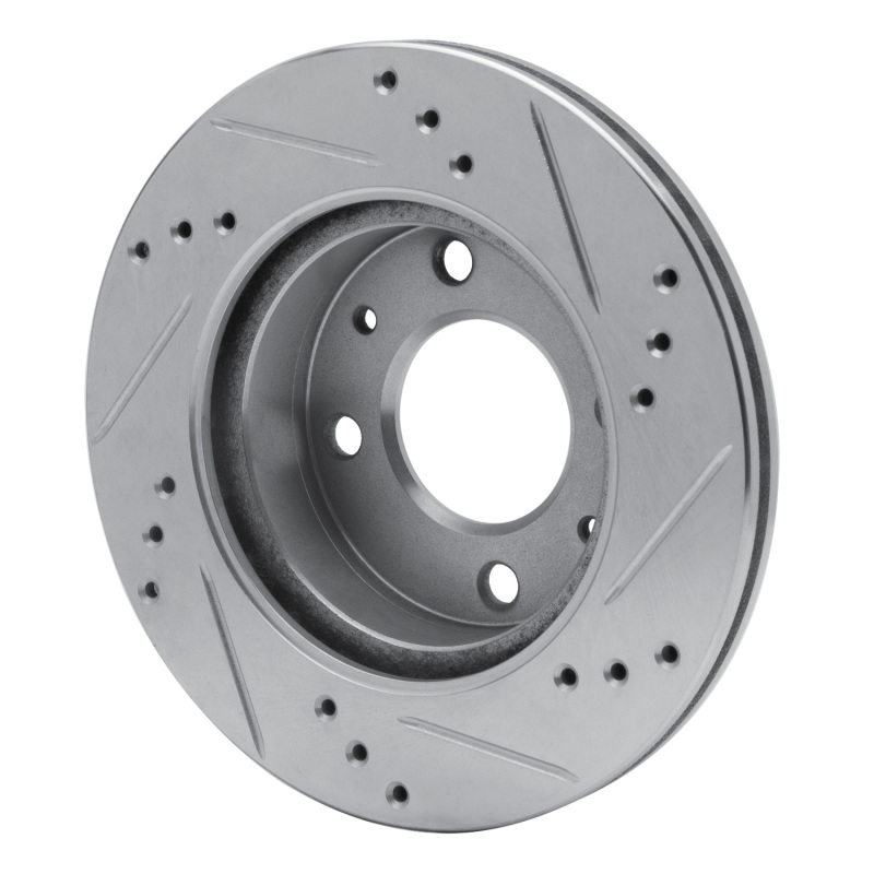 Dodge Atos Brake Rotor (1) - Front Left - R1 Concepts - Drilled & Slotted - Silver - `98-`12